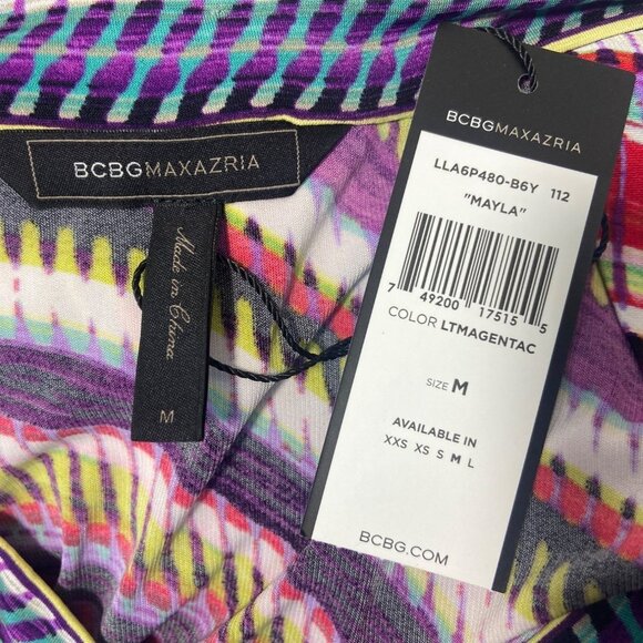 BCBGMaxazria Women's Multicolor A-Line Dress Sz M - NWT - Picture 5 of 7